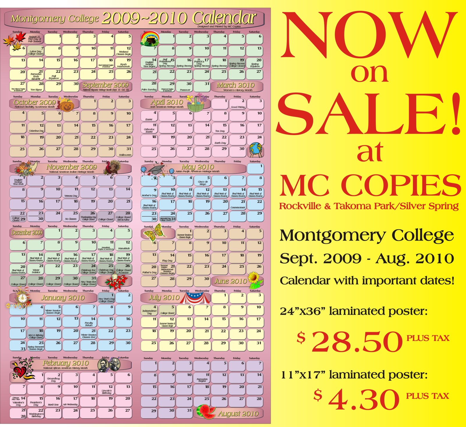 New Calendar Now Available for Sale from MC Copies